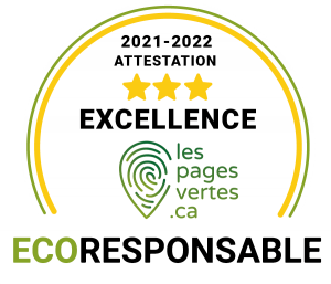 Aniela Mieko se distingue par son engagement écoresponsable et a reçu la mention d'excellence par le répertoire des entreprises écoresponsables du Québec, Les pages vertes